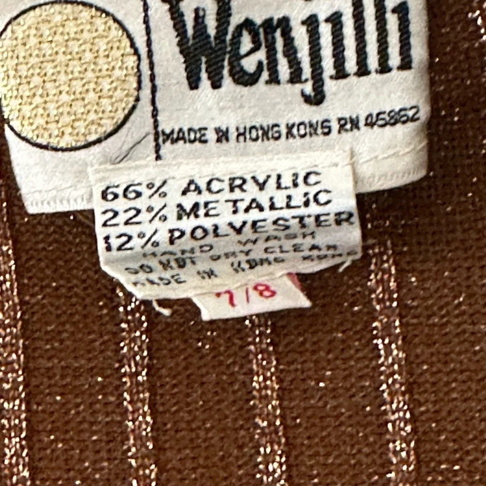 VINTAGE  WENJIILI METALLIC CARDIGAN SWEATER - Picture 5 of 5